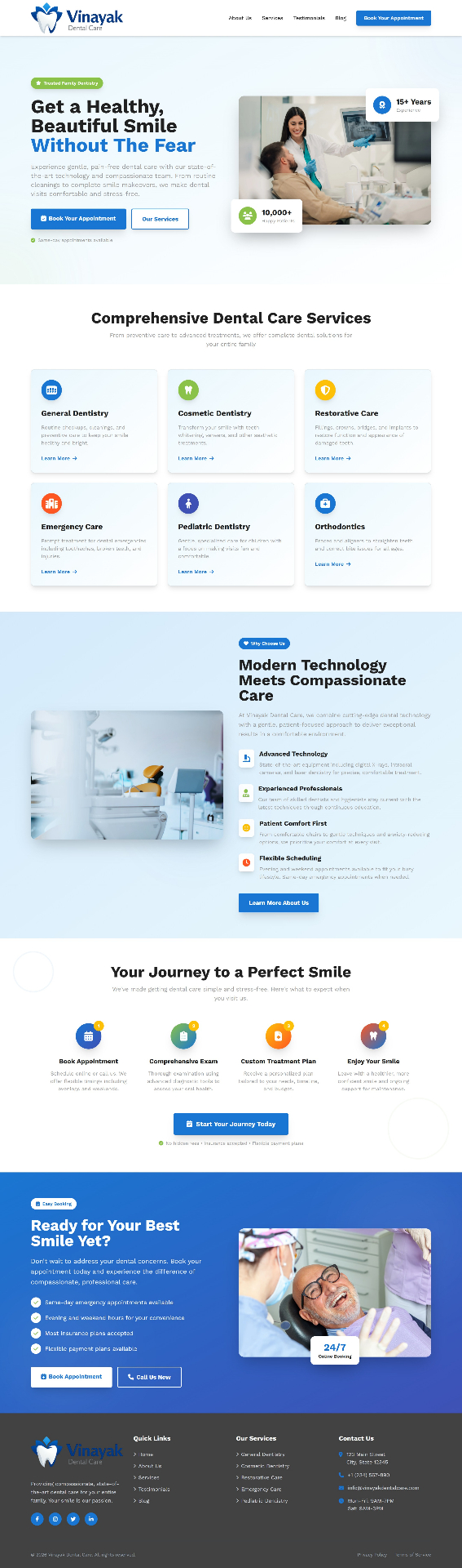 Vinayak Dental Care website screenshot designed by TruDigitals